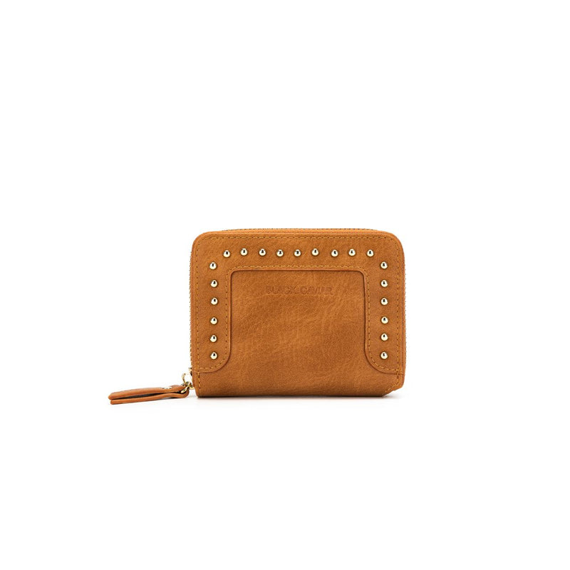 REBEL TAN STUDDED MINI WALLET