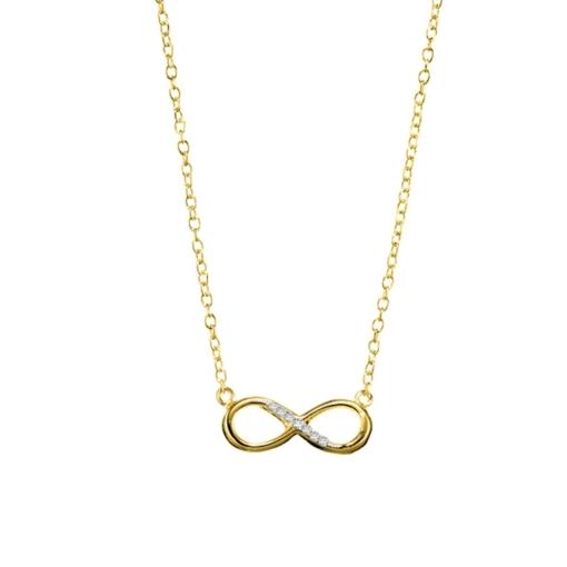 STERLING SILVER GOLD PLATED INIFINITY NECKLACE