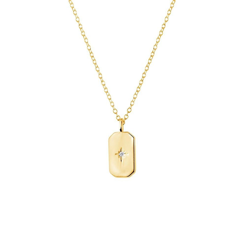 STERLING SILVER GOLD PLATED RECTANGLE PENDANT