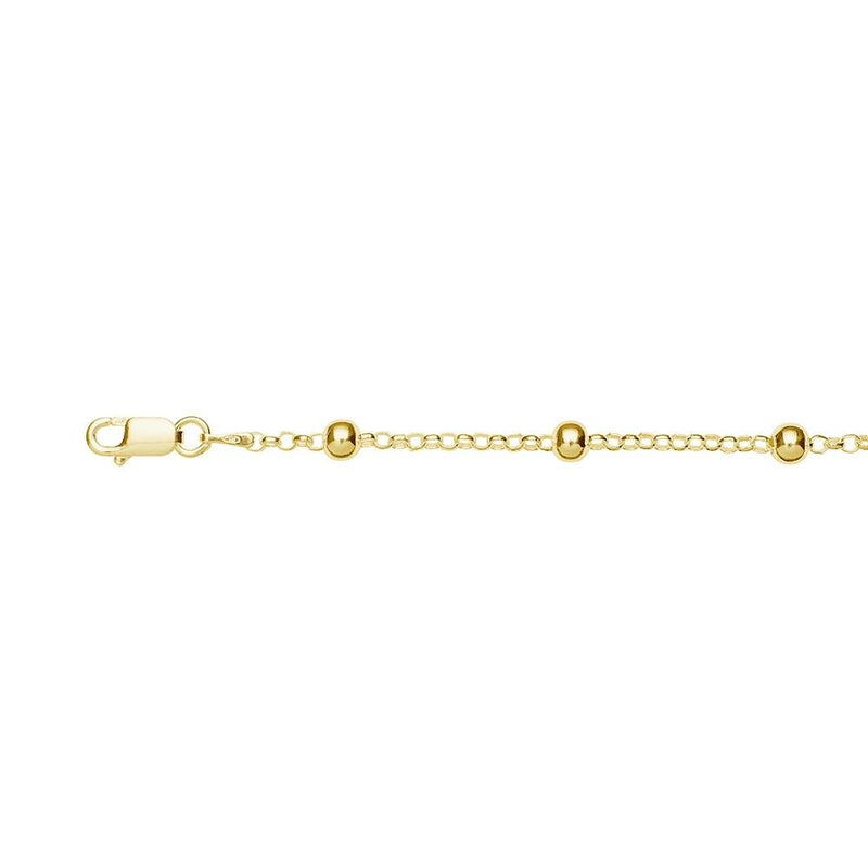 STERLING SILVER GOLD PLATED FANCY BLECHER LINK ANKLET