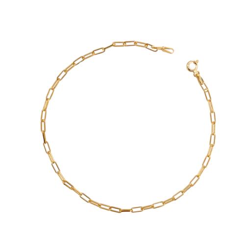 STERLING SILVER GOLD PLATED PAPERCLIP LINK ANKLET