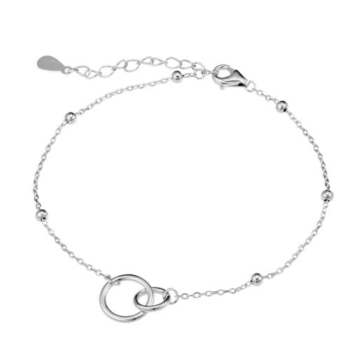 STERLING SILVER  LINKED CIRCLE BRACELET