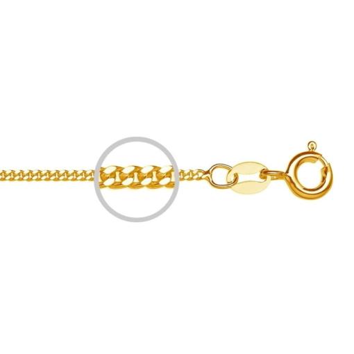 STERLING SILVER GOLD PLATED TIGHT CURB CHAIN - 45CM