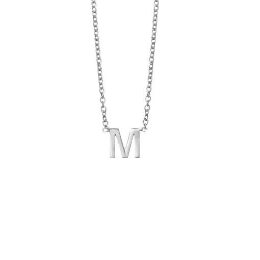 STERLING SILVER LETTER NECKLACE - M