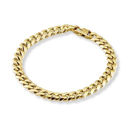 STAINLESS STEEL GOLD PLATED CUBAN LINK BRACELET