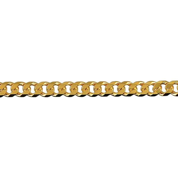 STERLING SILVER TRIPLE HARD GOLD PLATED DIAMOND CUT CURB CHAIN