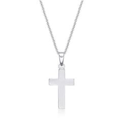 STERLING SILVER PLAIN CROSS WITH CHAIN