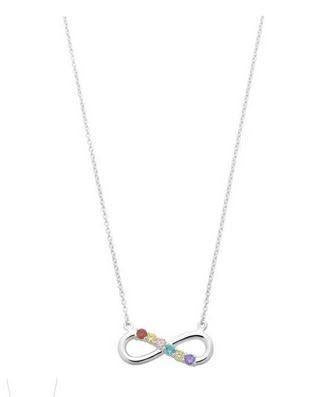 STERLING SILVER MULTICOLOURED CUBIC ZIRCONIA PENDANT