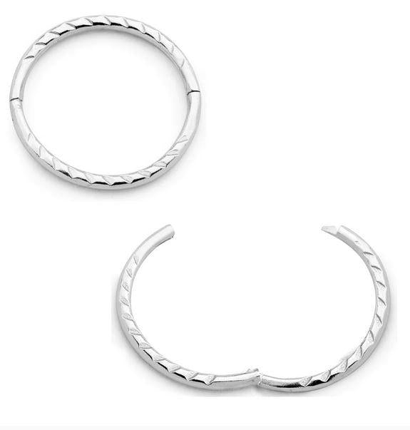 DIAMOND CUT TWIST STERLING SILVER SLEEPERS -10MM