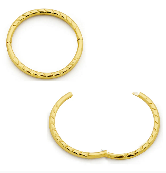 STERLING SILVER GOLD PLATED TWIST SLEEPER - 14MM