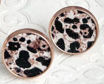 UNTAMED ROAD LEOPARD STUDS - ROSE GOLD