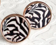 UNTAMED ZEBRA STUDS - ROSE GOLD SMALL