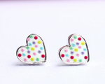 CONFETTI HEART EARRINGS IN A BUNNY BOX