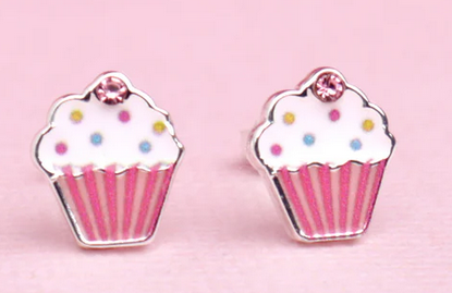 TEA PARTY CUPCAKE EARRINGS IN BUNNY BOX