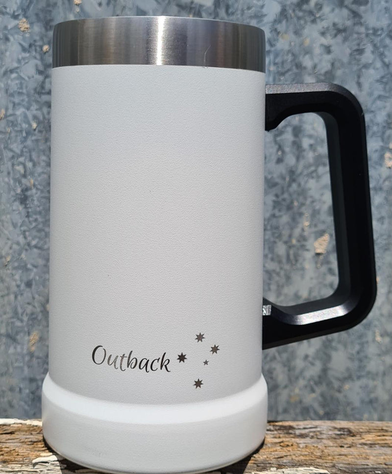 WHITE STAINLESS BEER MUG