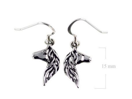 SS DANGLE HORSE HEAD EARRINGS