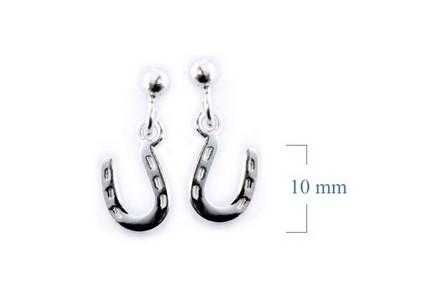 SS HORSE SHOE DANGLE EARRINGS