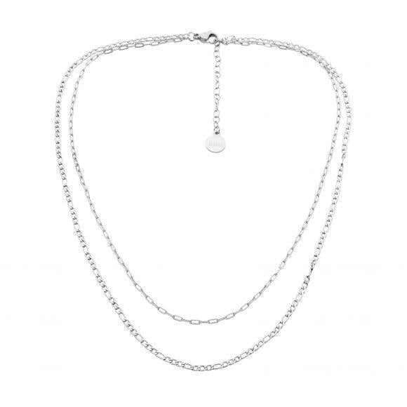 S STEEL DOUBLE CHAIN NECKLACE